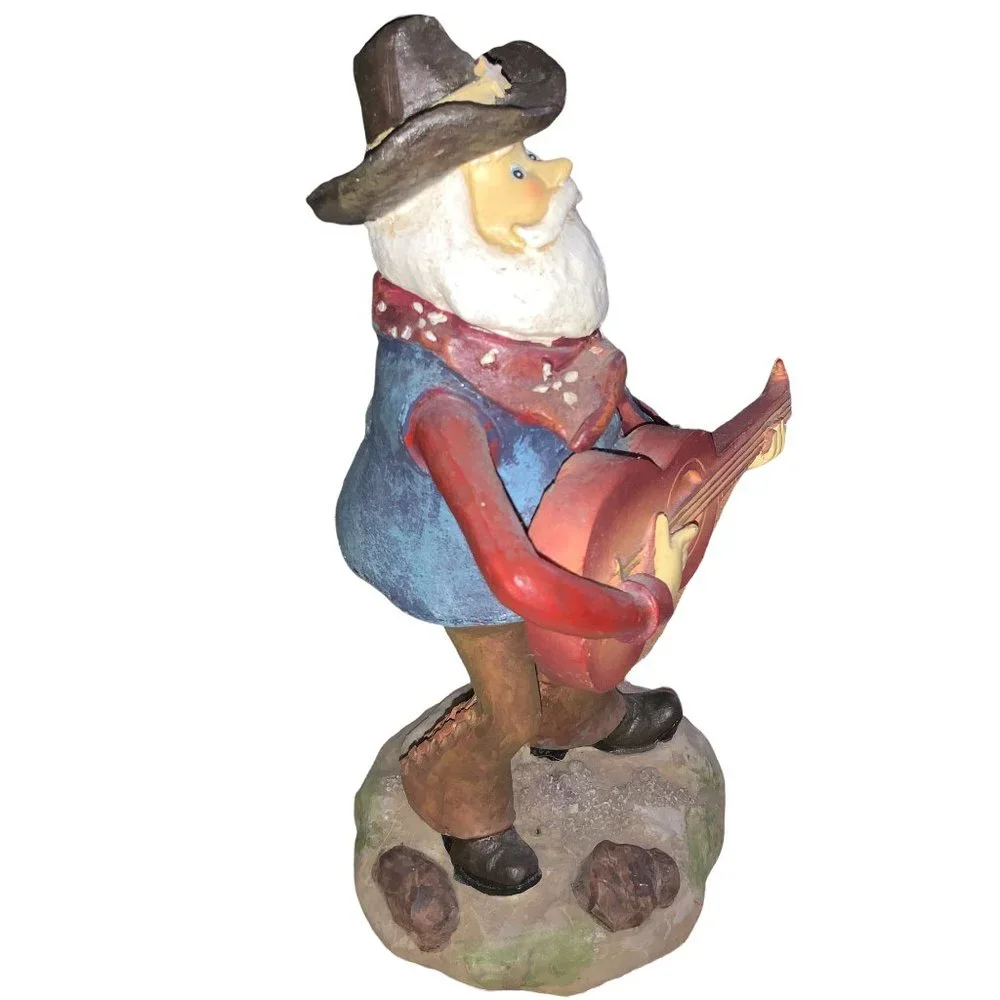 Cowboy Santa playing Guitar Figurine - Picture 4 of 8